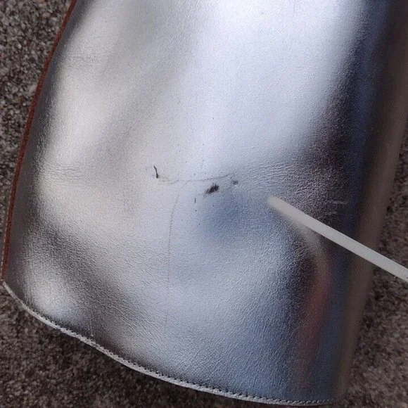 Khaite The Wooster Riding Boots Silver Metallic Leather NWOT - Picture 12 of 15